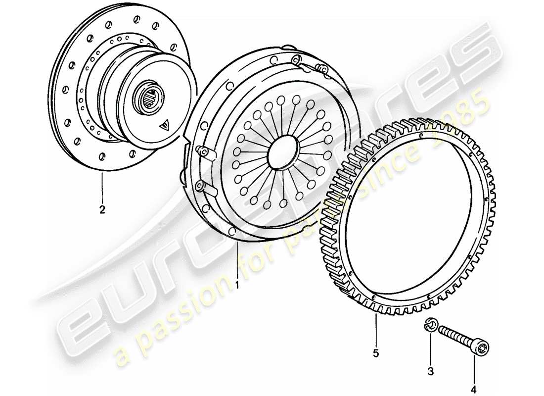 porsche 911 (1988) clutch part diagram