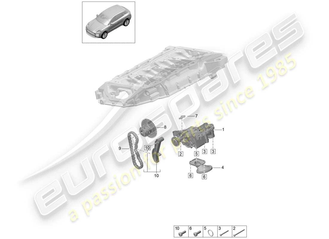 porsche macan (2020) oil pump part diagram