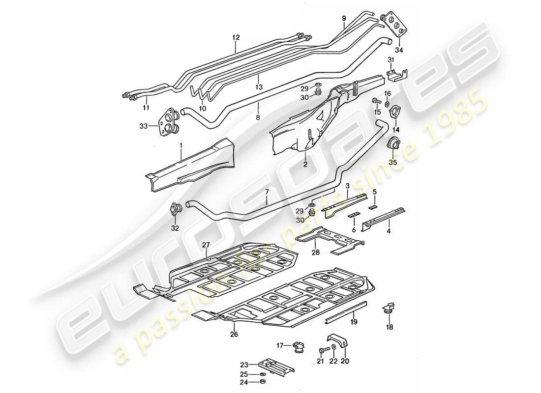 porsche 959 (1988) frame part diagram