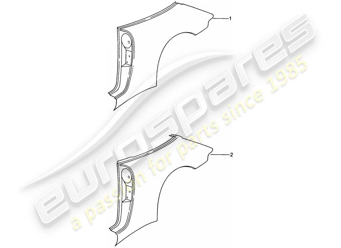 porsche 993 (1995) side panel part diagram