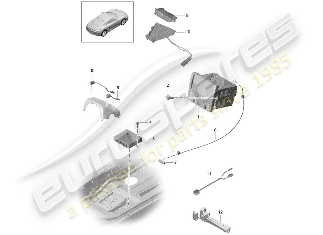 porsche cayman 981 (2016) operating unit part diagram