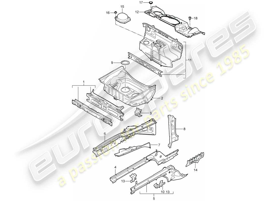 porsche 997 gt3 (2008) front end part diagram