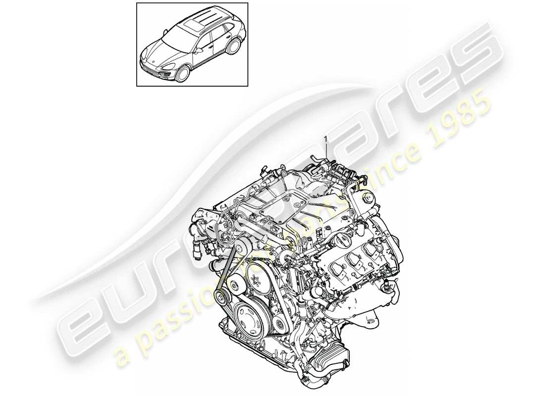 porsche cayenne e2 (2014) replacement engine part diagram