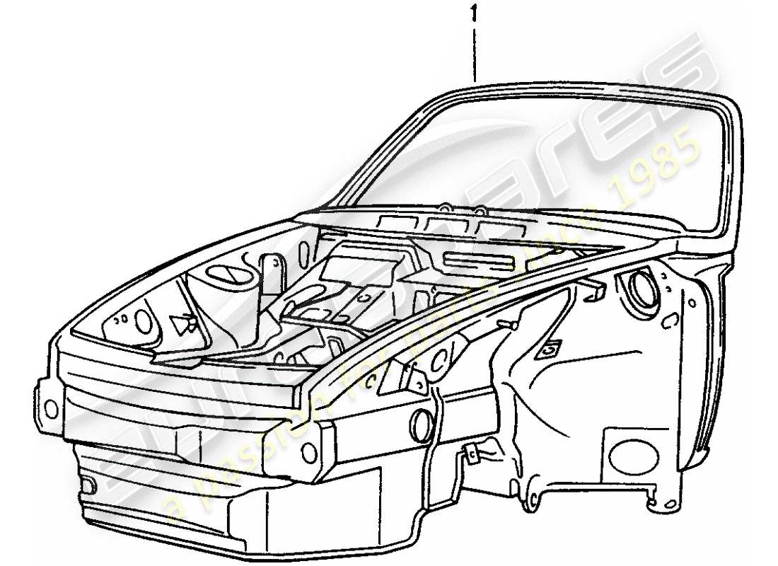 porsche 993 (1995) front end part diagram