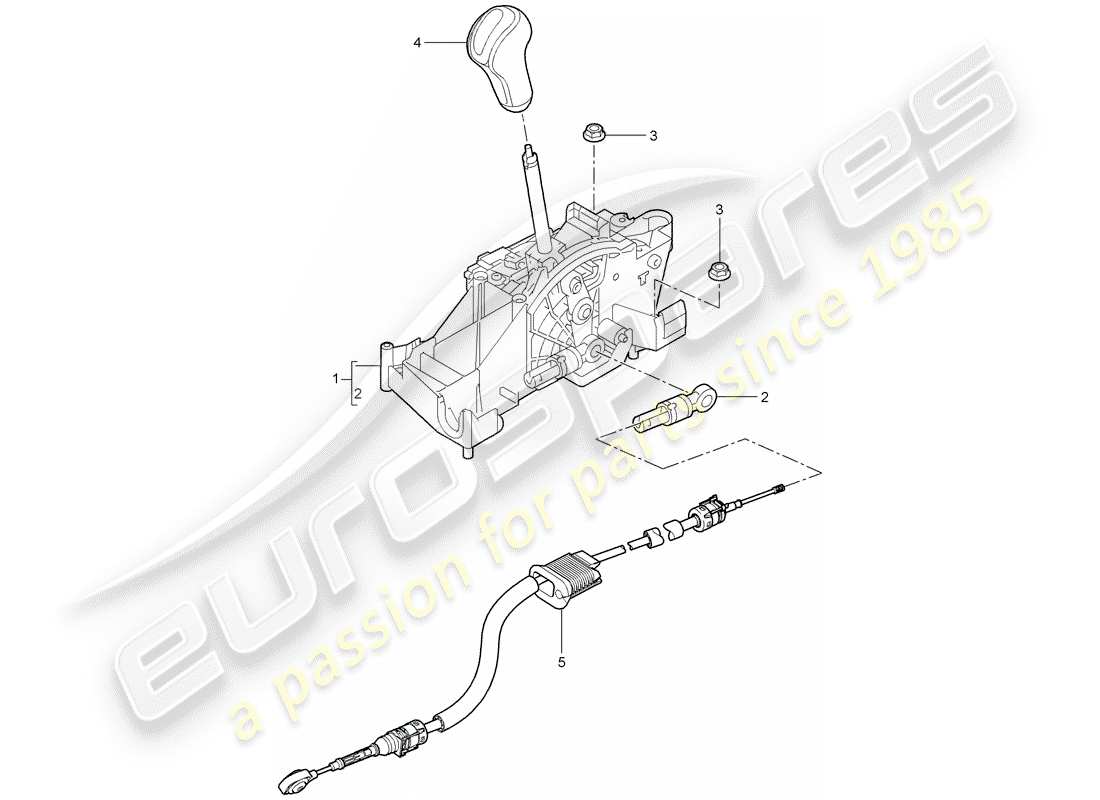 porsche 997 t/gt2 (2008) selector lever part diagram