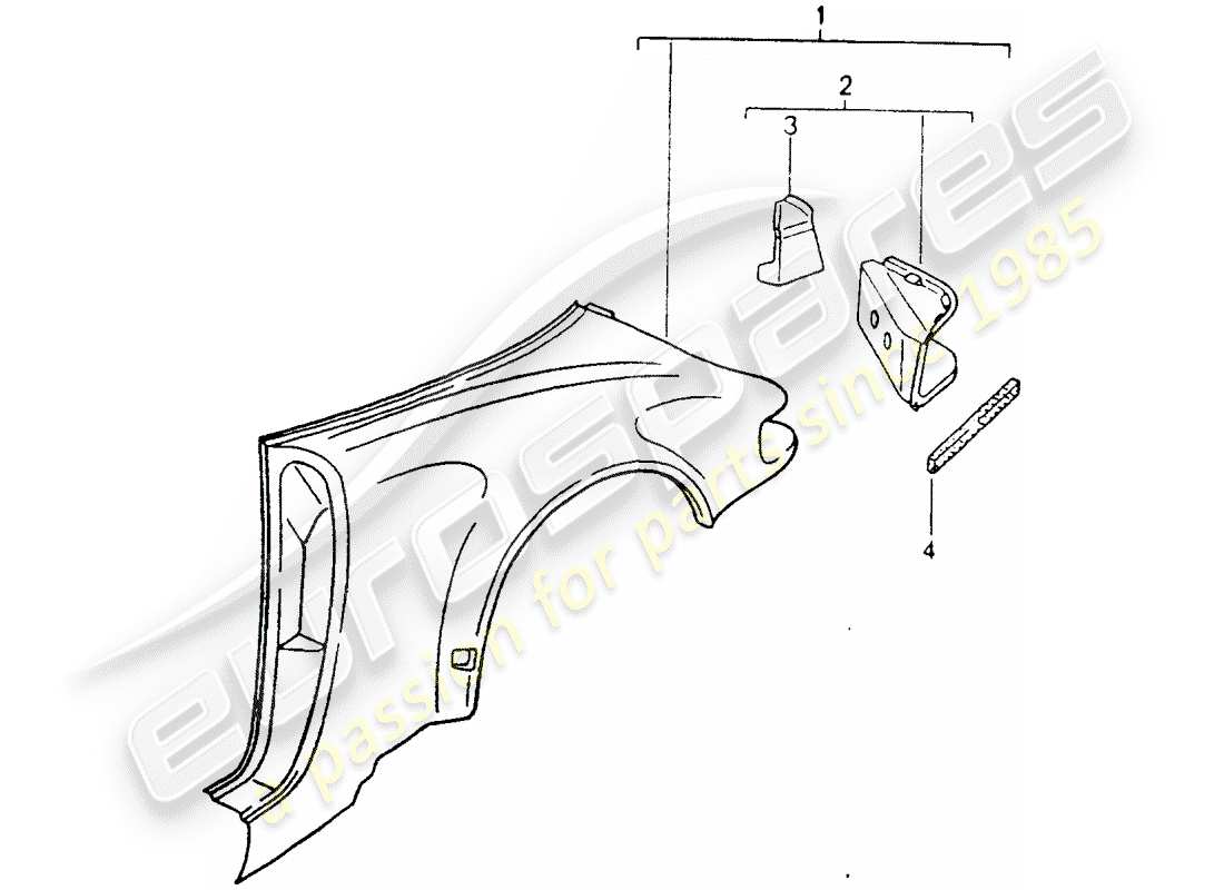 porsche 964 (1990) exterior panelling part diagram