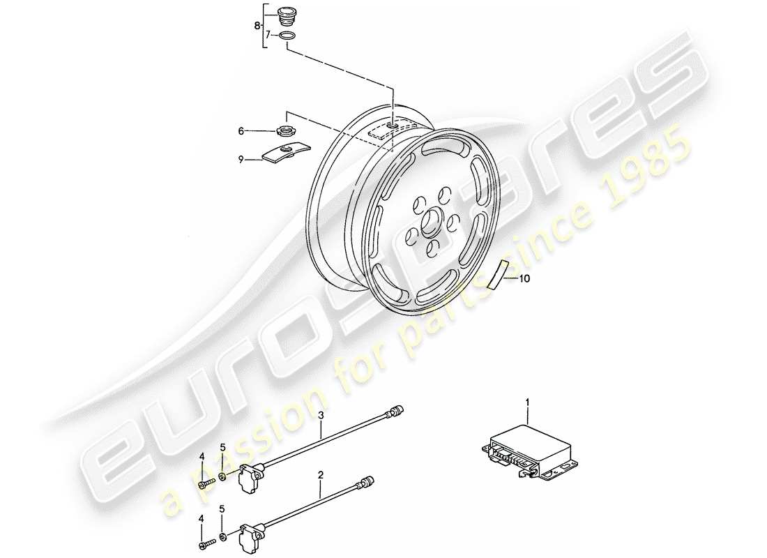 porsche 928 (1989) tire pressure control system - d - mj 1989>> part diagram