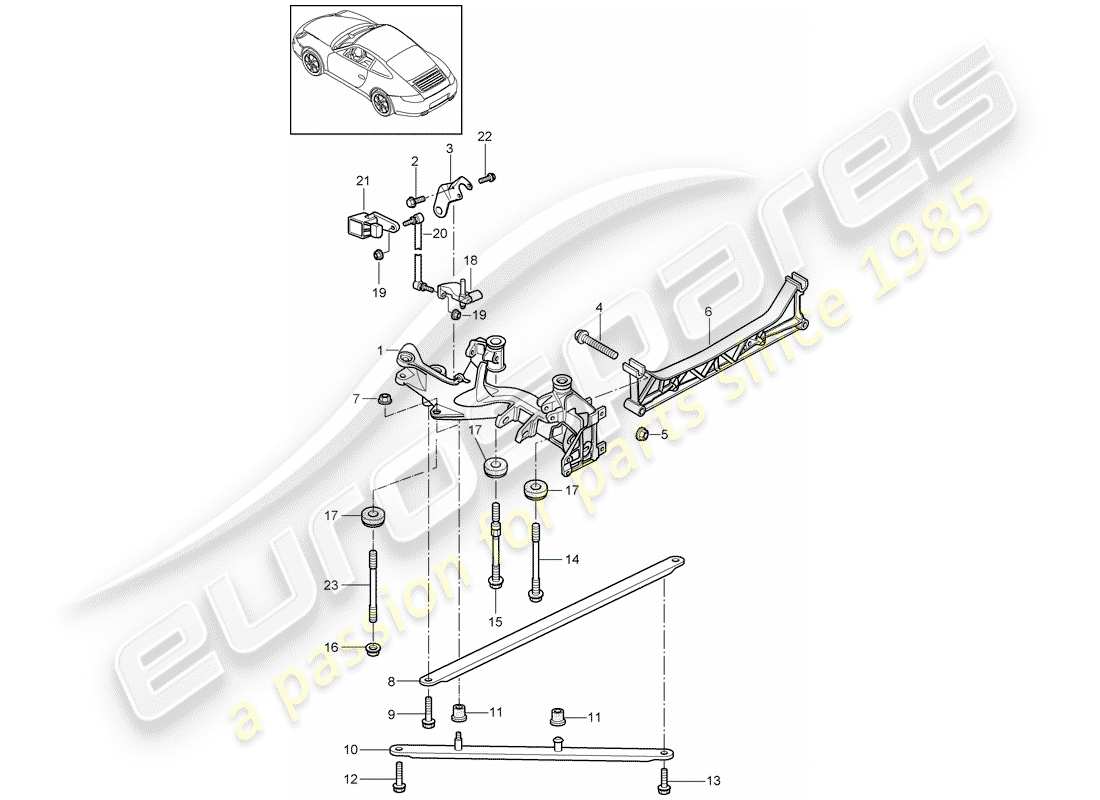 porsche 997 gen. 2 (2010) rear axle part diagram