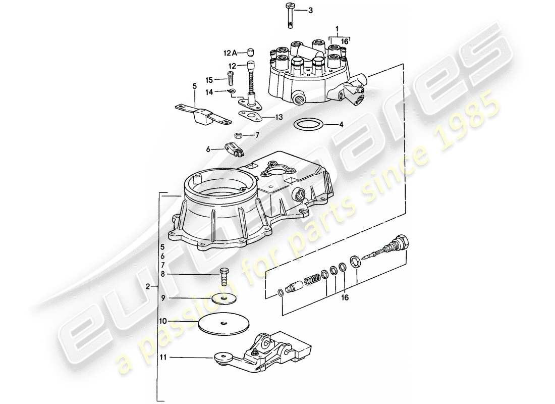 porsche 911 (1987) mixture control unit part diagram