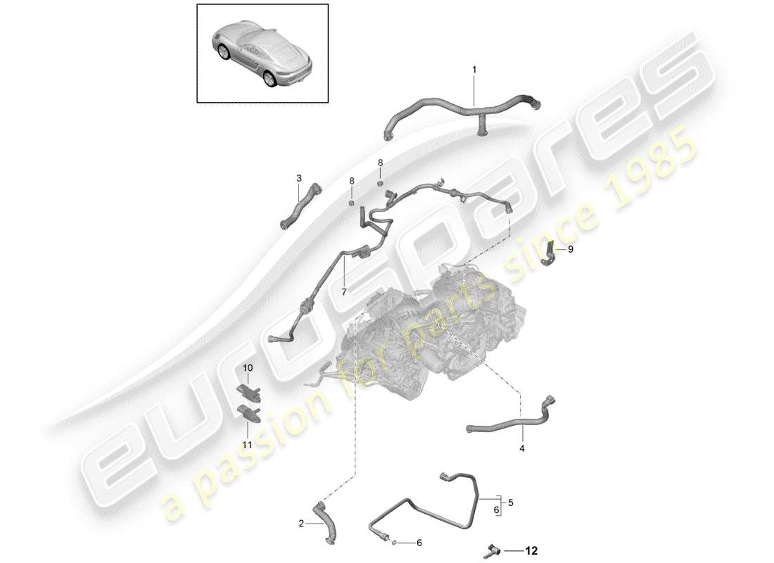 porsche 718 cayman (2018) crankcase part diagram