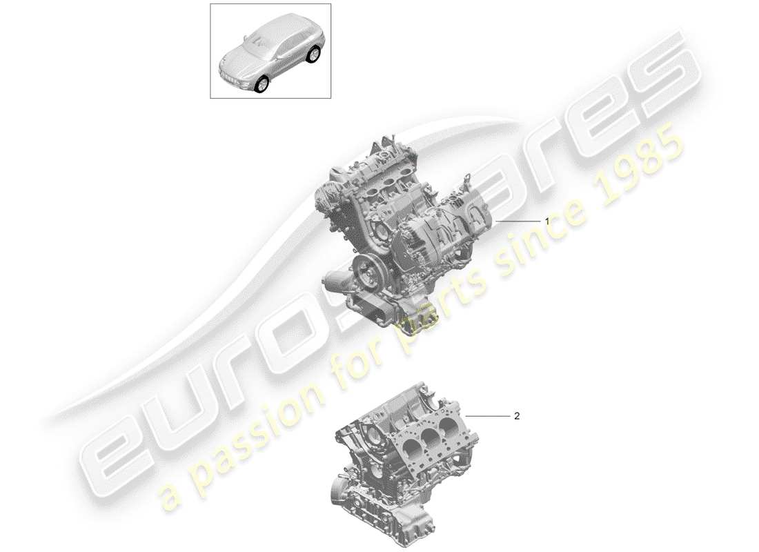 porsche macan (2016) long block part diagram