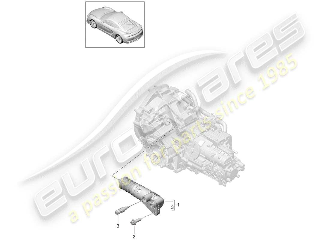 porsche cayman gt4 (2016) clutch release part diagram