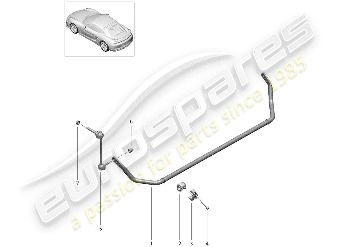 porsche cayman gt4 (2016) stabilizer part diagram