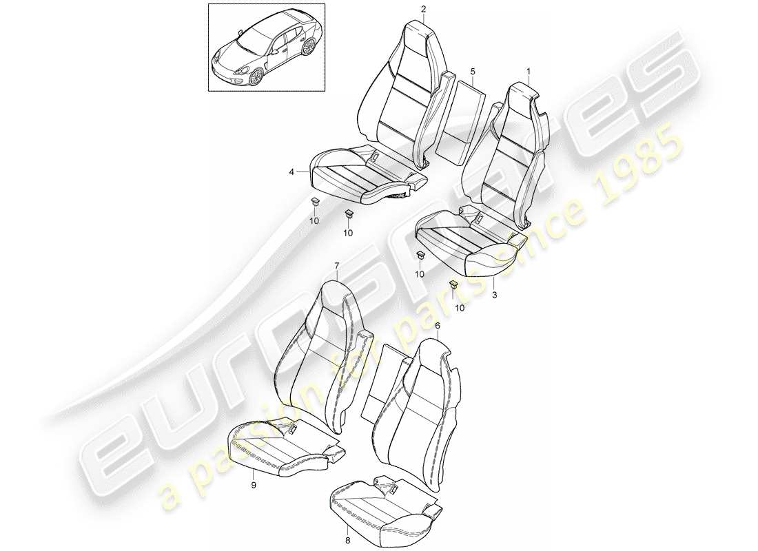 porsche panamera 970 (2012) cover part diagram