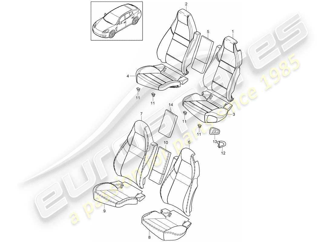 porsche panamera 970 (2011) cover part diagram