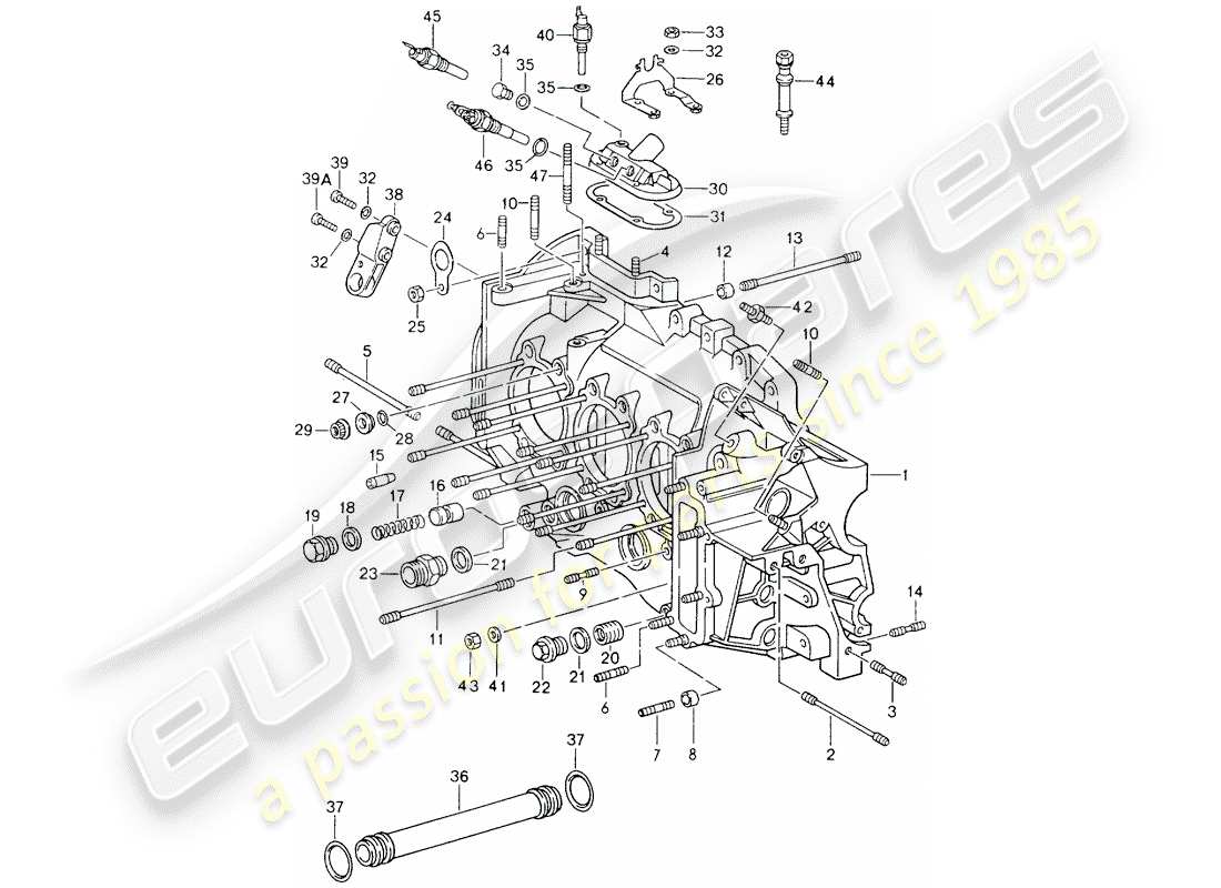 porsche 964 (1993) crankcase part diagram