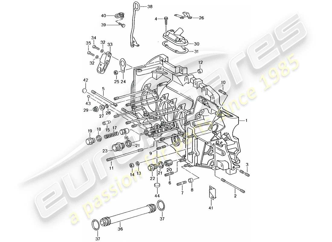 porsche 993 (1998) crankcase - repair set for maintenance - see illustration: part diagram