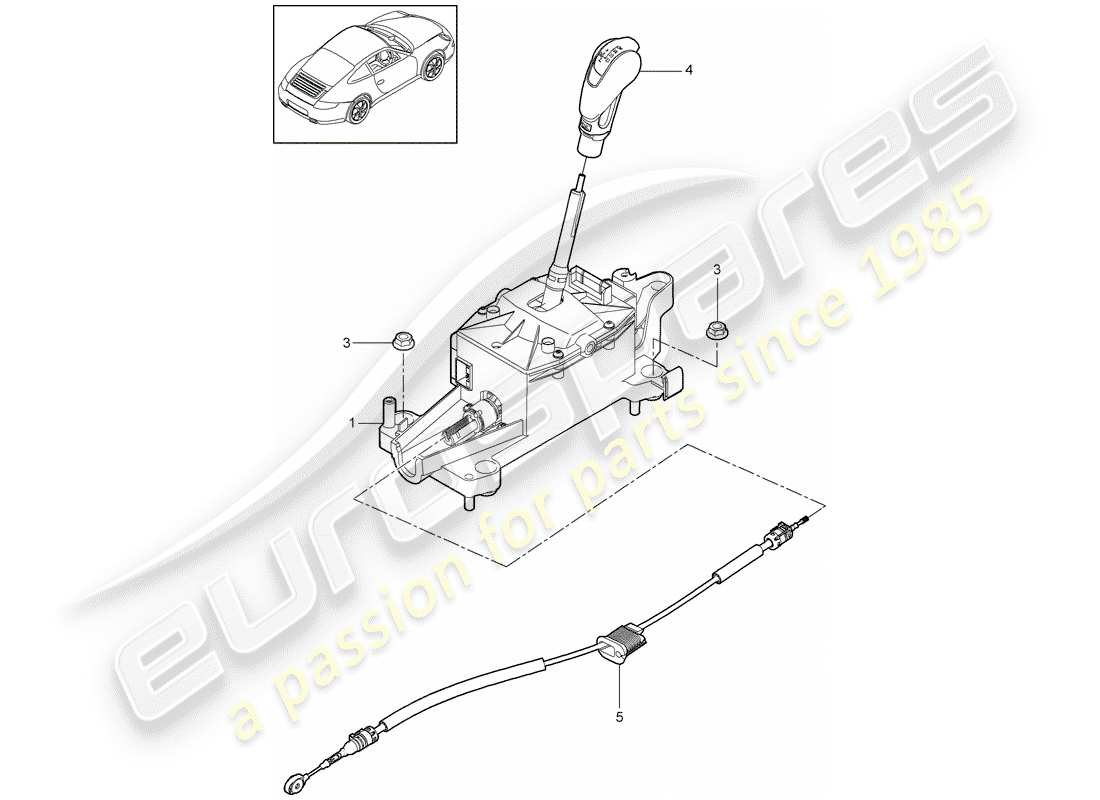 porsche 997 gen. 2 (2010) selector lever part diagram