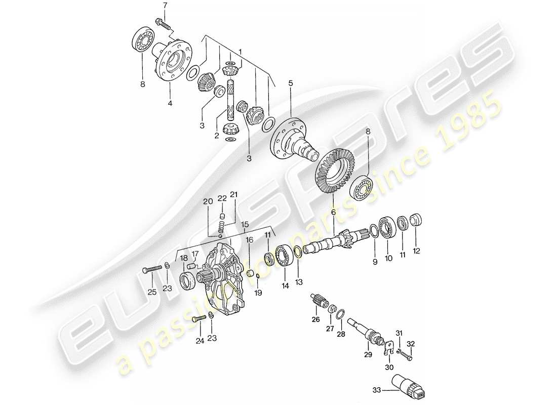 porsche 944 (1991) differential - for - automatic transmission - d >> - mj 1989 part diagram