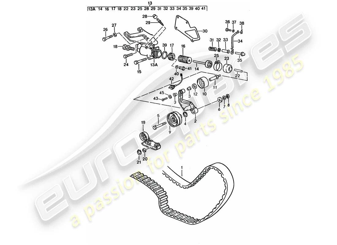 porsche 928 (1995) driving mechanism - camshaft part diagram