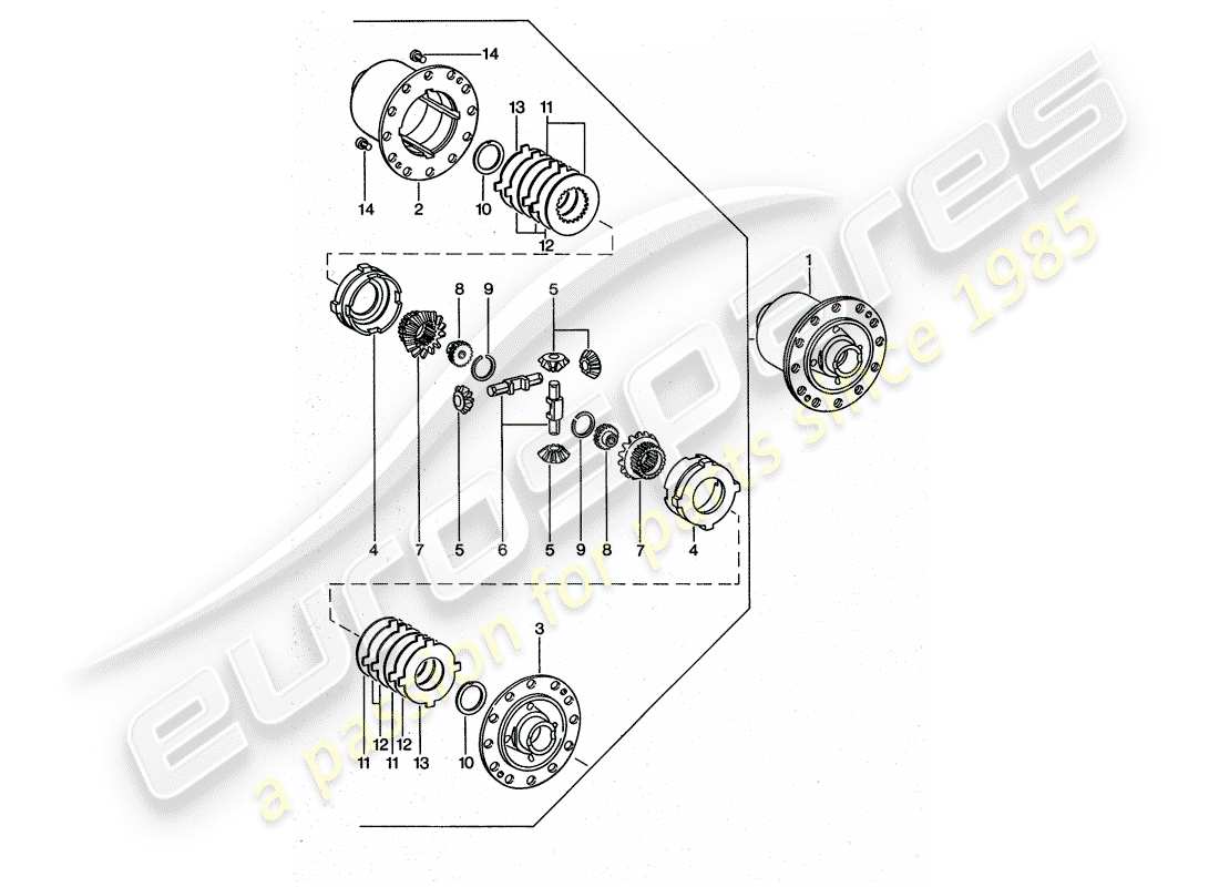 porsche 911 turbo (1977) limited slip differential part diagram