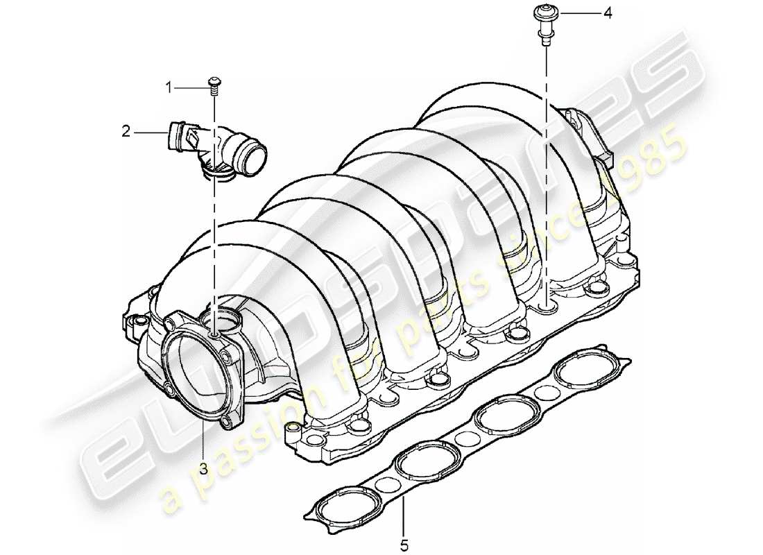 porsche cayenne (2005) intake air distributor part diagram