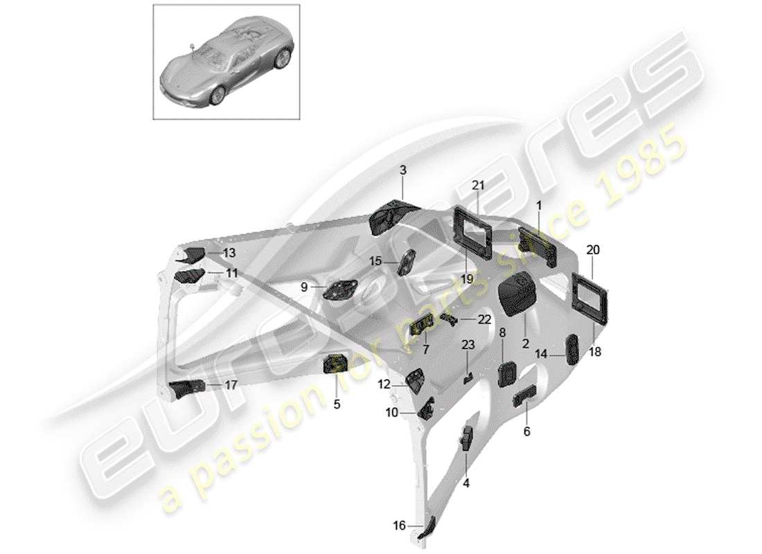 porsche 918 spyder (2015) special repair concept part diagram