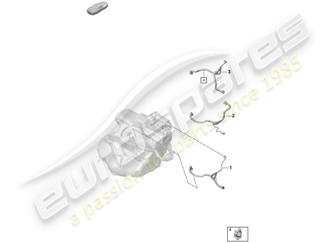 porsche boxster spyder (2020) breather line part diagram