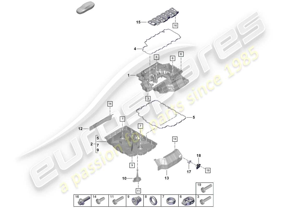 porsche boxster spyder (2020) oil pan part diagram