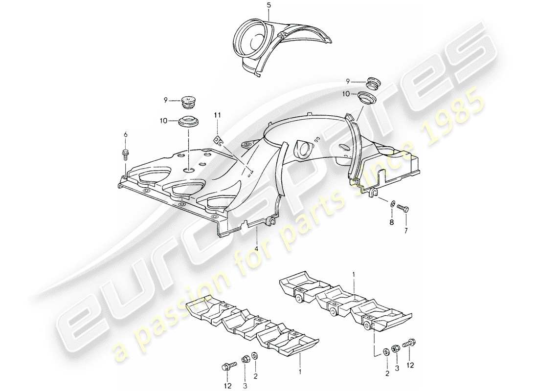 porsche 993 (1995) air duct part diagram