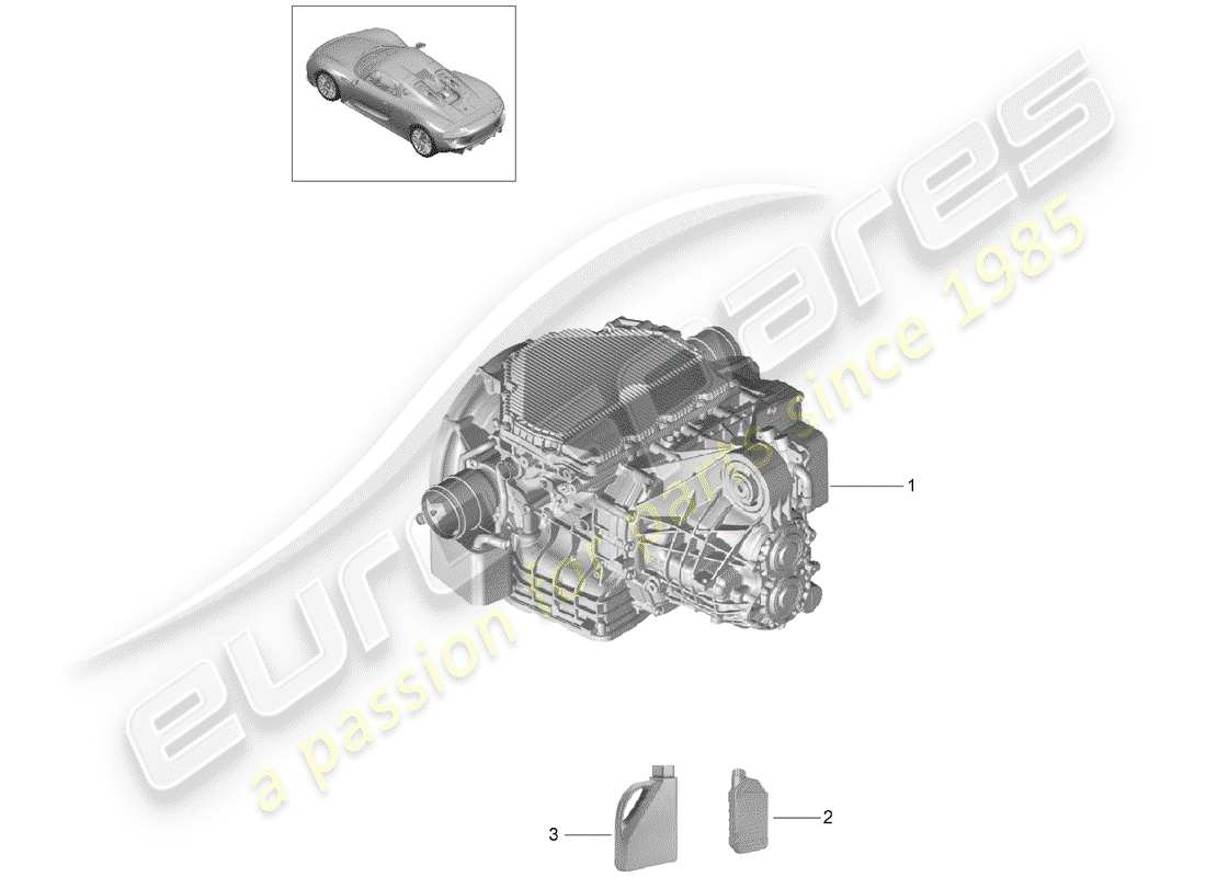 porsche 918 spyder (2015) replacement transmission part diagram