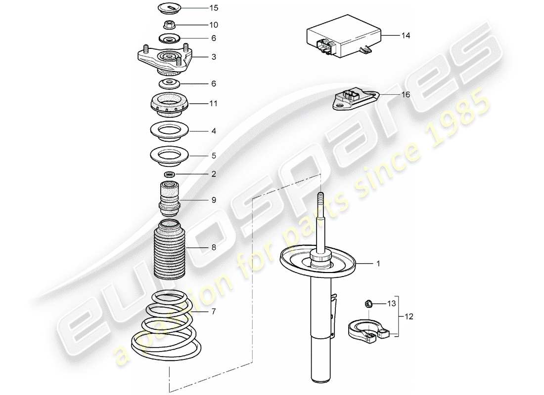 porsche 997 (2005) suspension part diagram