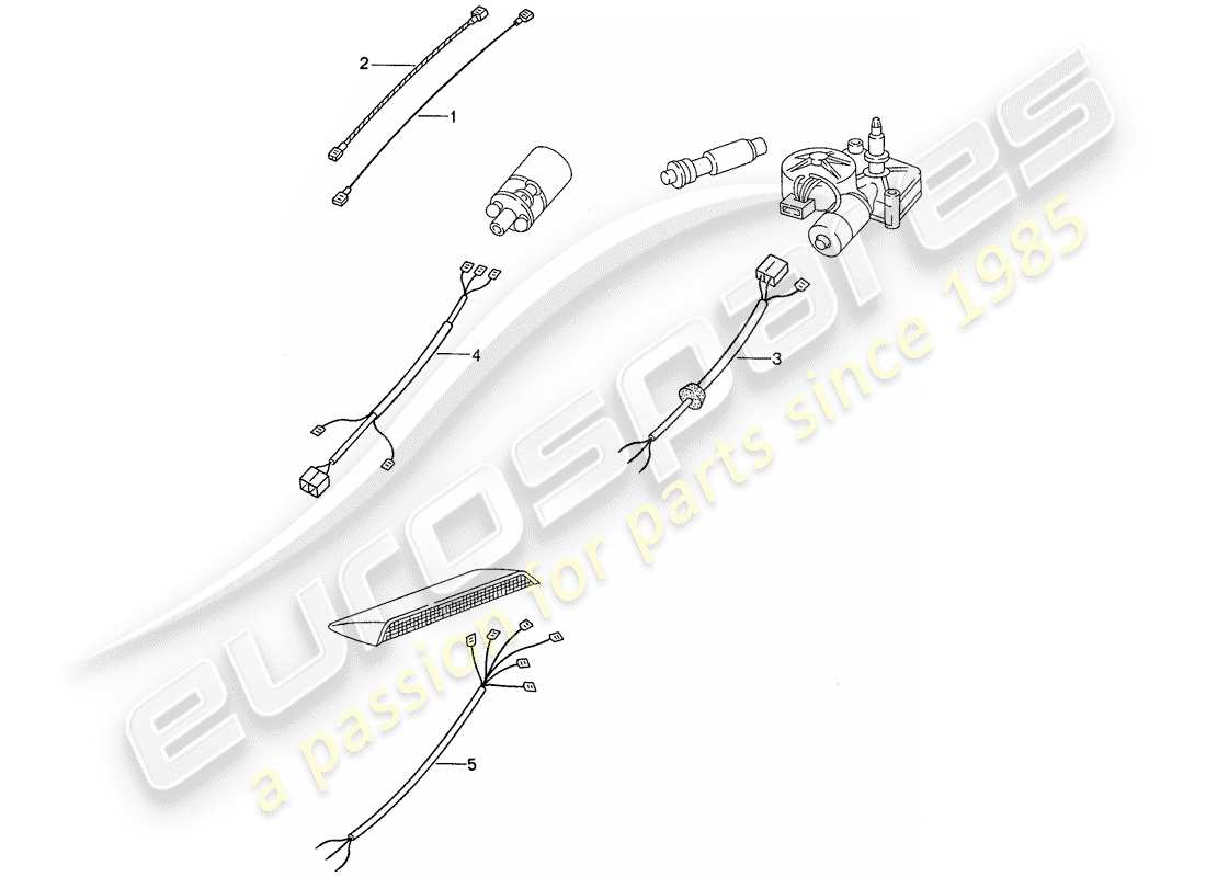 porsche 944 (1990) wiring harnesses - rear end part diagram