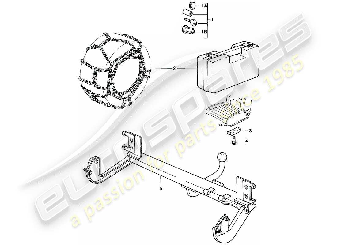 porsche 924s (1986) accessories part diagram