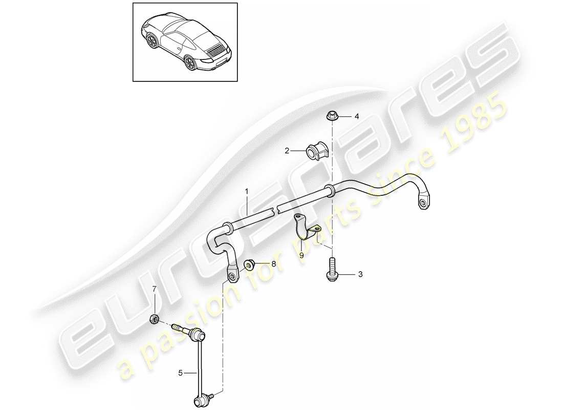 porsche 997 gen. 2 (2010) stabilizer part diagram