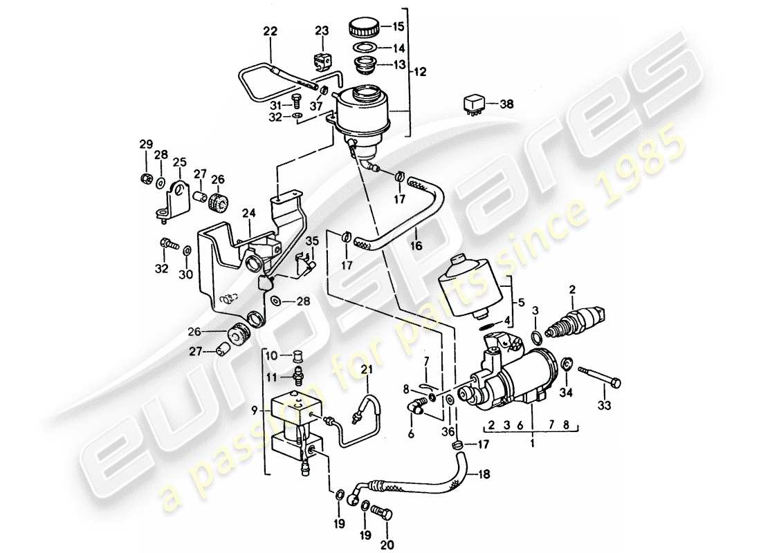 porsche 928 (1994) automatic transmission - lock control 1 part diagram