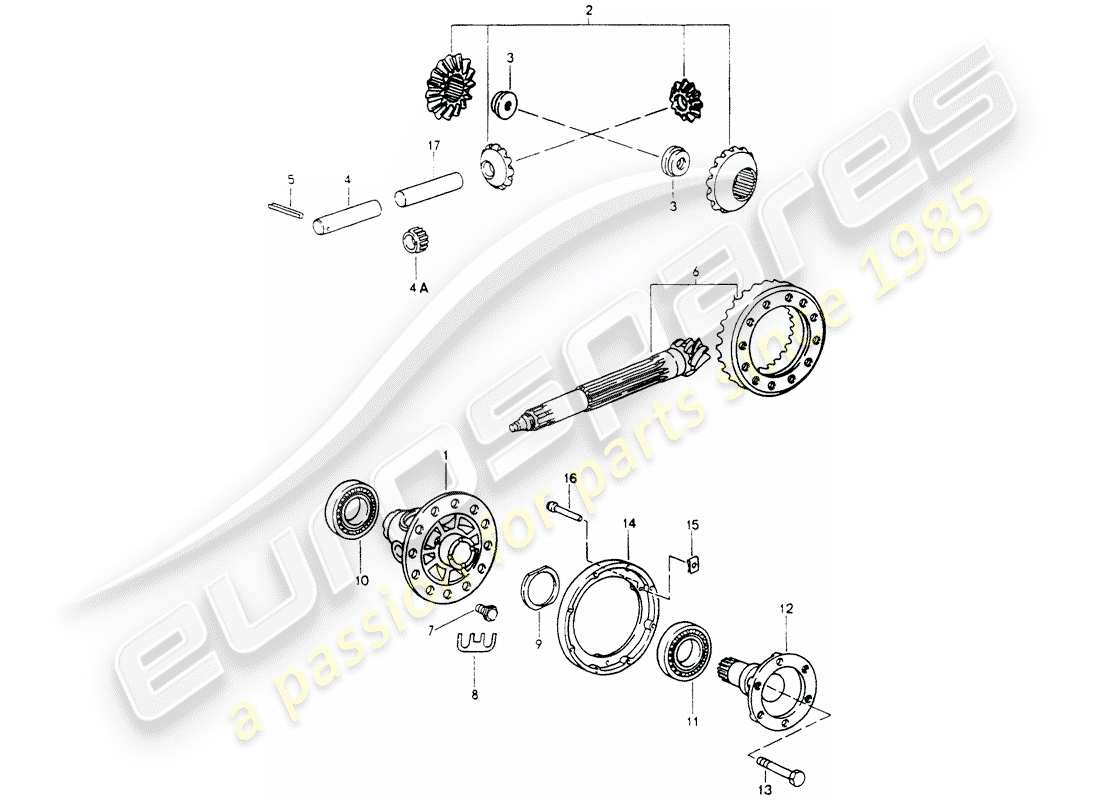 porsche 964 (1991) differential part diagram