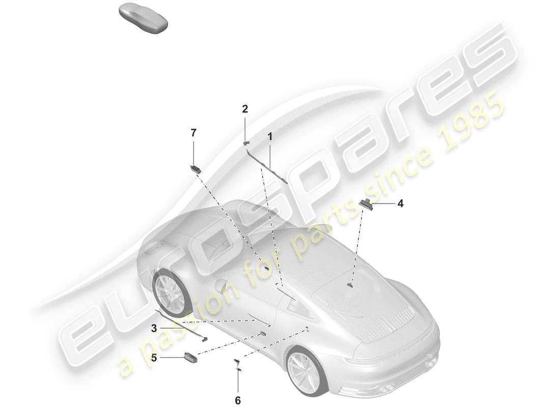 porsche 2019 interior light part diagram