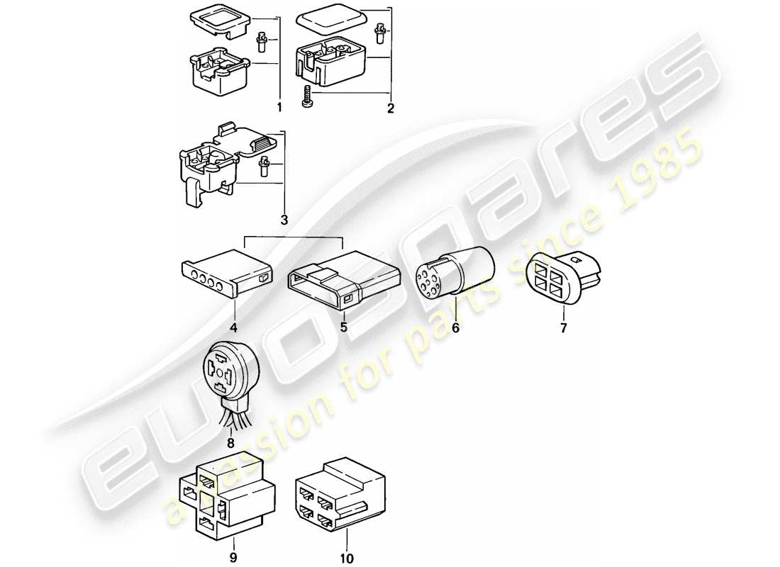 porsche 924s (1987) connector housing - 4-pole part diagram