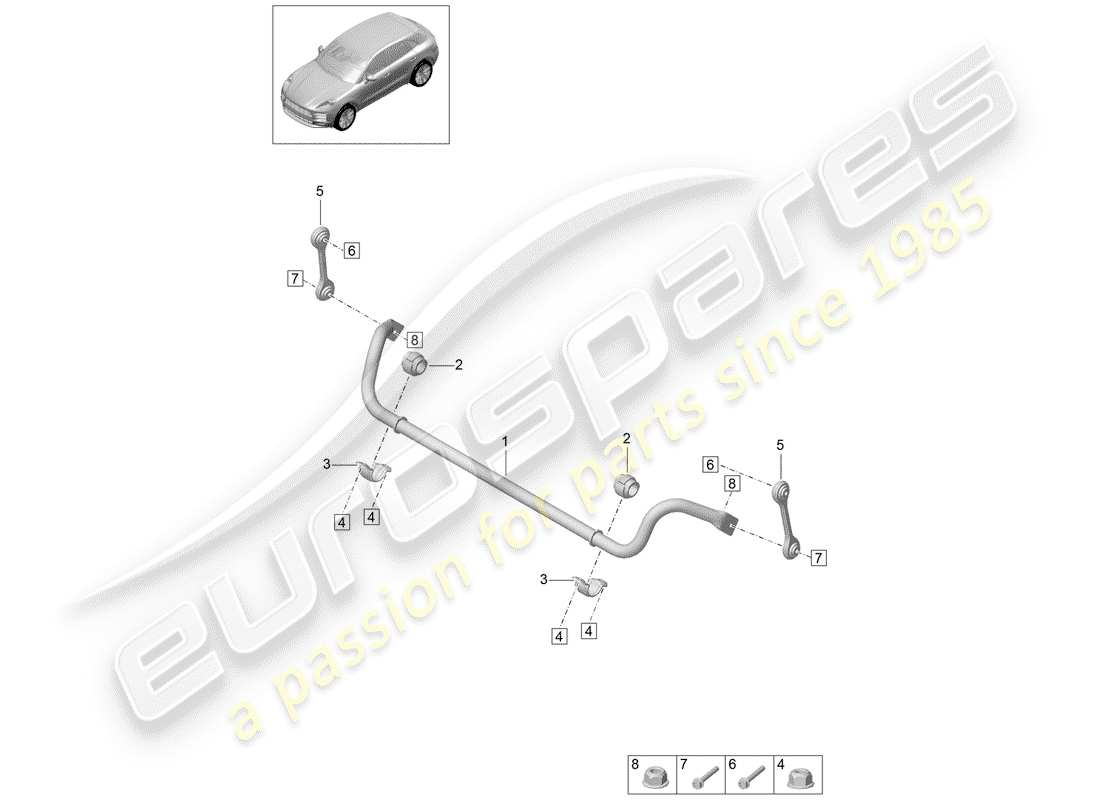 porsche macan (2020) stabilizer part diagram