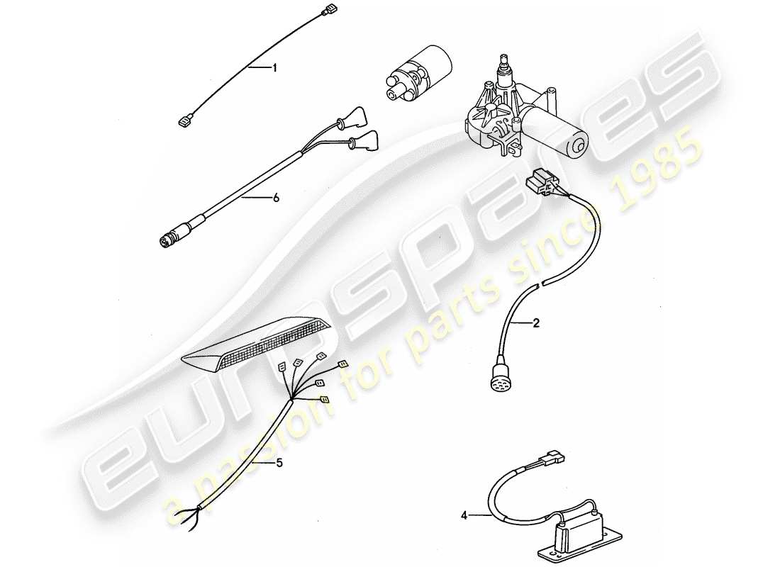 porsche 968 (1992) wiring harnesses - rear end part diagram