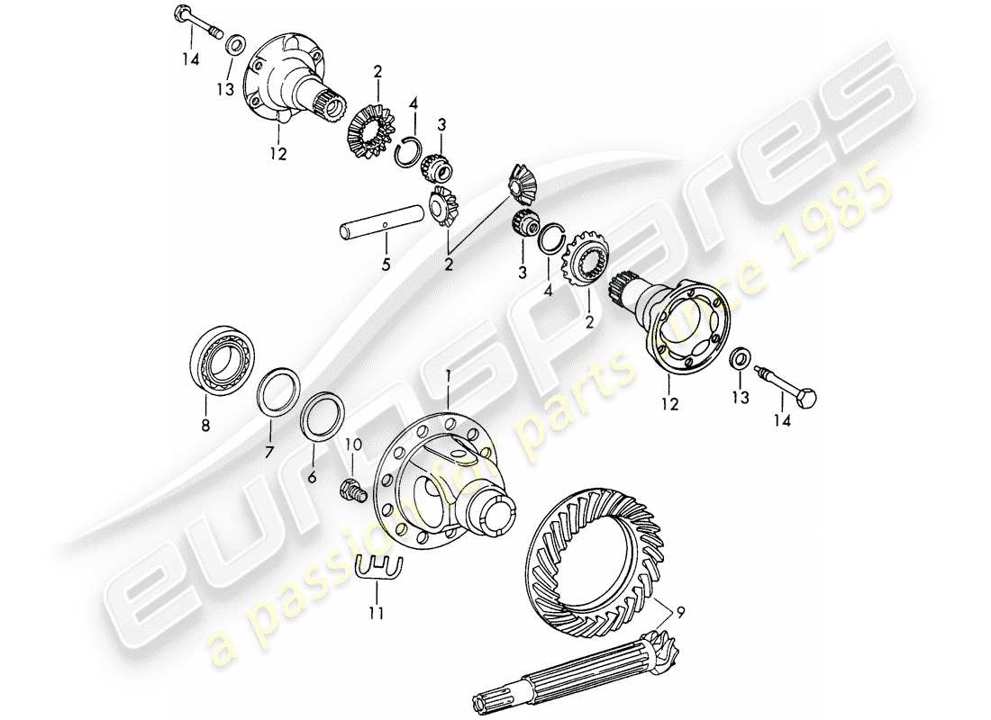 porsche 911/912 (1969) differential - - d - mj 1968>> - mj 1968 part diagram