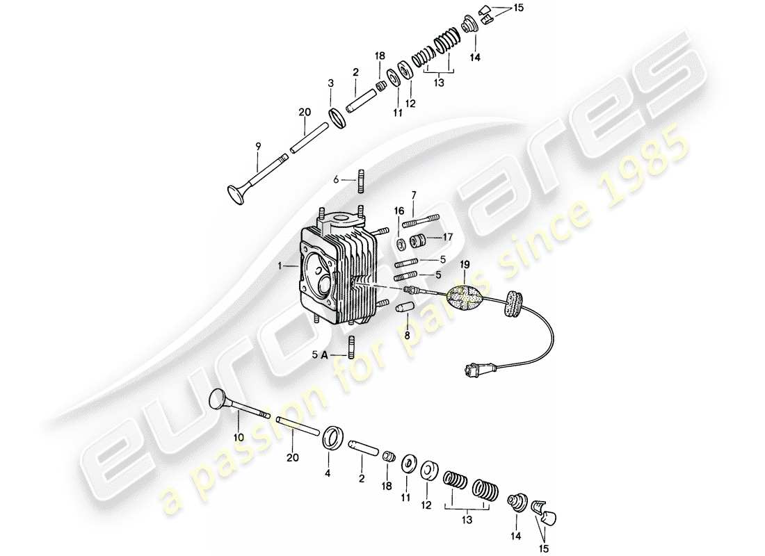 porsche 911 (1984) cylinder head part diagram