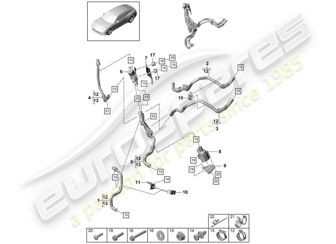 porsche panamera 971 (2018) heater part diagram