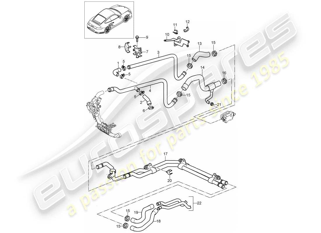 porsche 997 t/gt2 (2009) lines part diagram