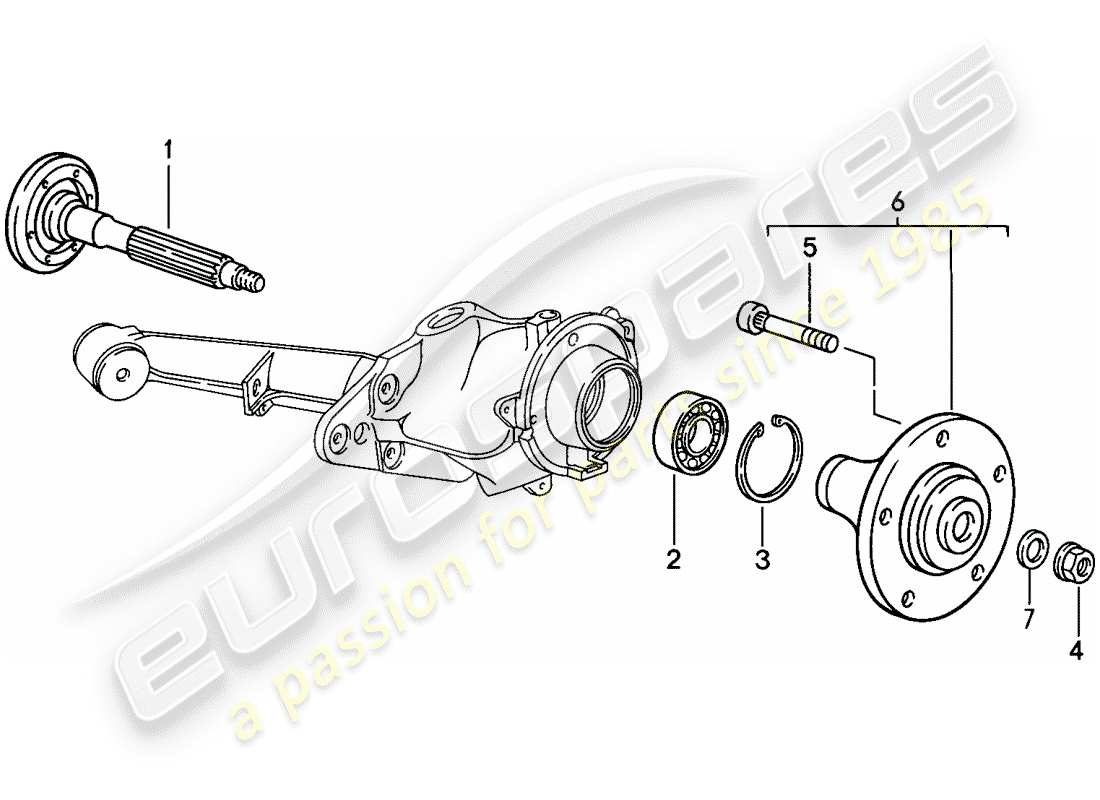 porsche 944 (1987) rear wheel shaft - lubricants part diagram