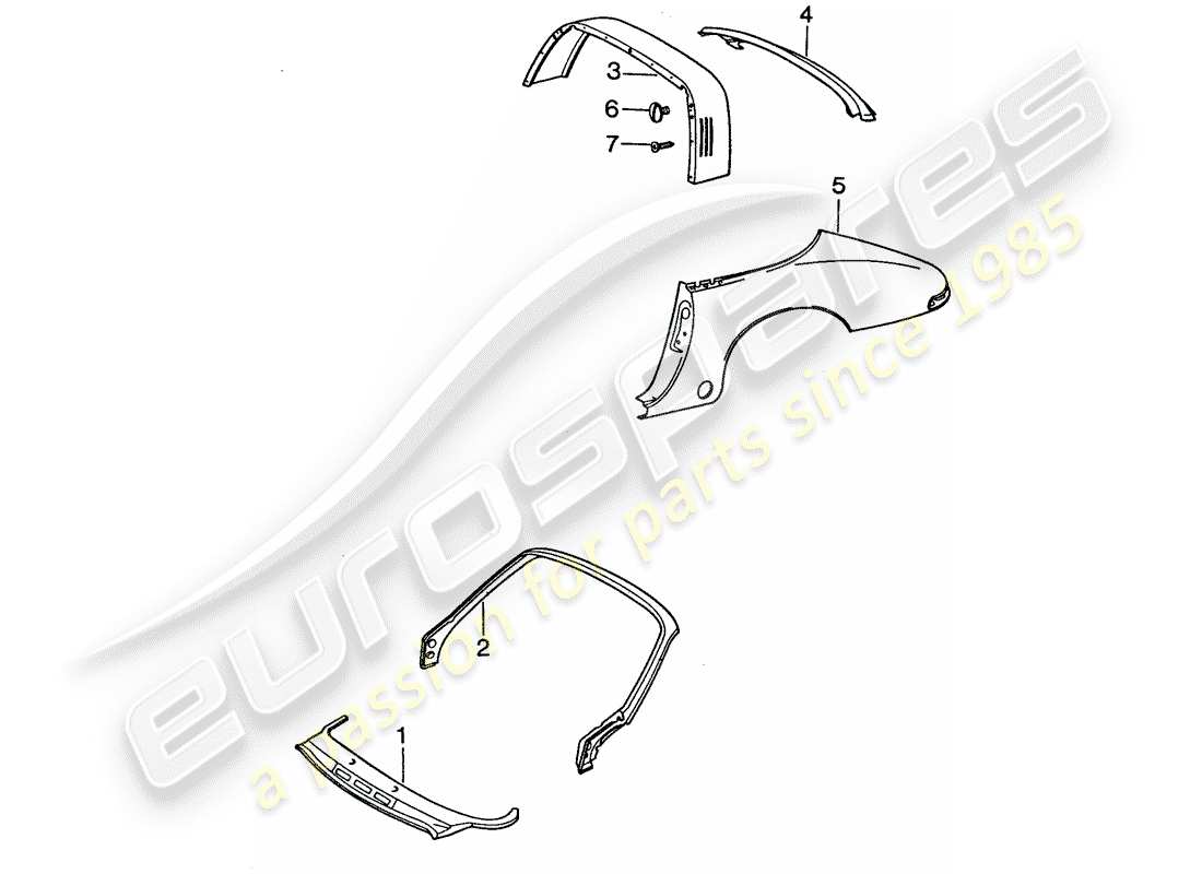 porsche 911 (1977) exterior panelling - to fit use workshop material part diagram