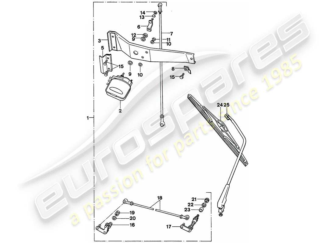 porsche 911 (1976) rear window wiper - d >> - mj 1975 part diagram