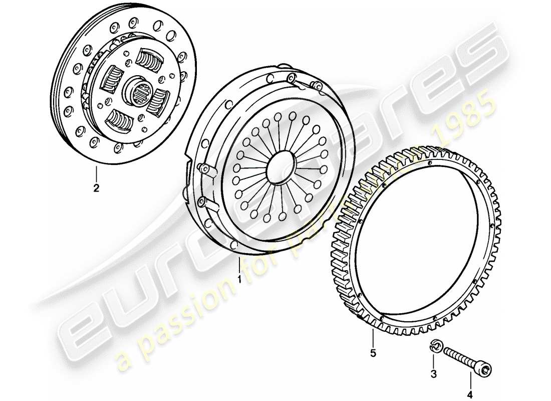 porsche 911 (1986) clutch part diagram