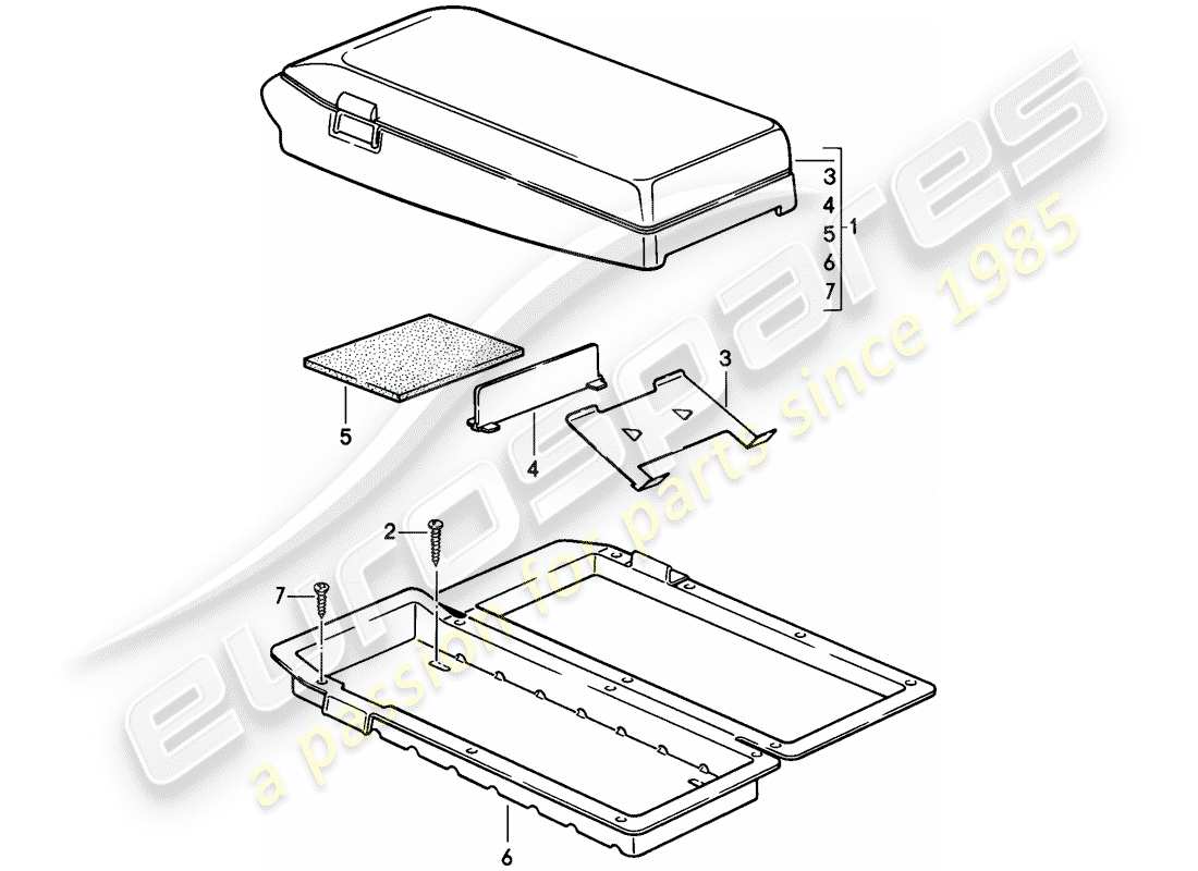 porsche 924s (1986) cassette holder part diagram